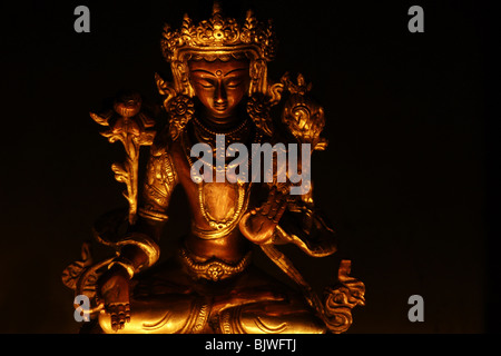 Weiße Tara tibetischen Drolma Statue Messing Skulptur buddhistische weibliche Gottheit Stockfoto