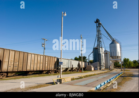 Co-Op Aufzug wo ländliche Bauern lagern und versenden Getreide ernten Deckerville, Michigan Stockfoto