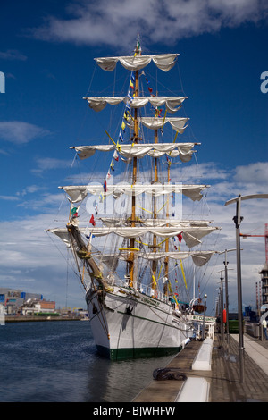 Mexiko-Großsegler Cuauhtemoc .moored in Dublin Irland anlegt. Stockfoto