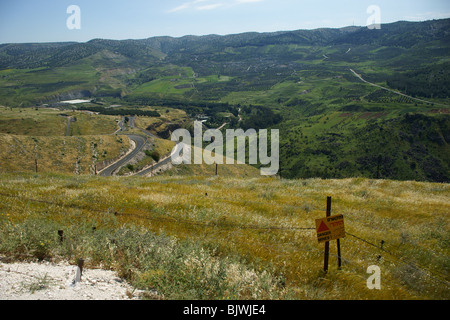 Golan-Höhen Aspekt, Blick auf Hamat Gader Stockfoto