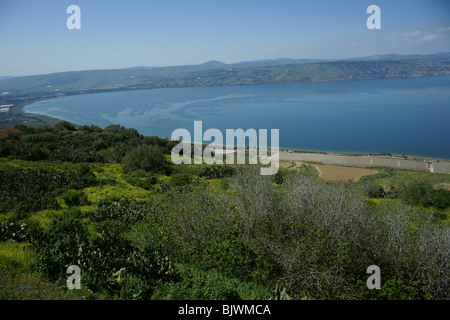 See Genezareth von oben. Stockfoto