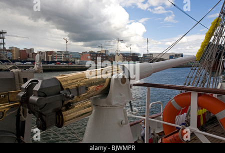 Tall Ship Cuauhtemoc Mexico festgemacht in Dublin Docks Irland. Stockfoto