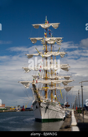 Mexiko Großsegler Cuauhtémoc.  in Dublin Docks Irland festgemacht. Stockfoto