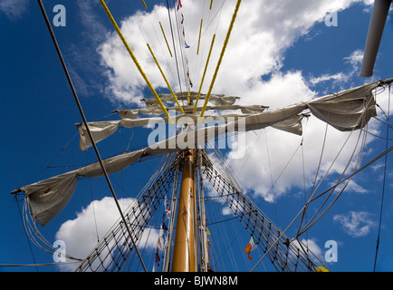 Mexiko Tall Ship Cuauhtemoc, in Dublin Docks Irland festgemacht. Stockfoto