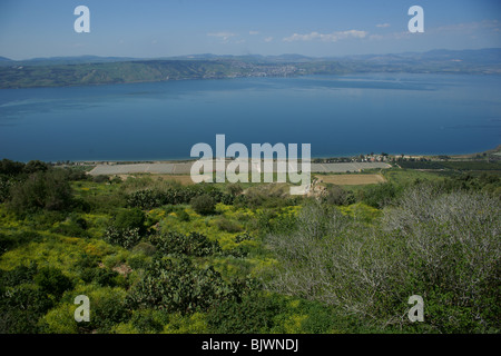 See Genezareth von oben. Stockfoto