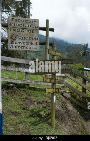 Das Valle de Corcora, einen Einstiegspunkt für den Parque Nacional de Los Nevados, Kolumbien. Stockfoto