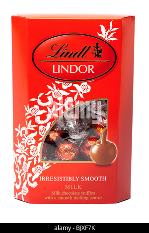 rote Box von Lindt Lindor Schokolade Trüffel Stockfoto