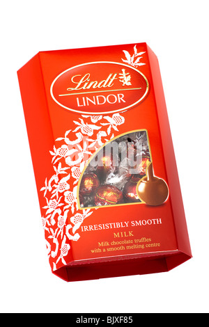 rote Box von Lindt Lindor Schokolade Trüffel Stockfoto