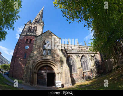 St. Marys Kirche Shrewsbury in Sommersonne Shropshire England UK United Kingdom GB Großbritannien britischen Inseln Europa EU Stockfoto