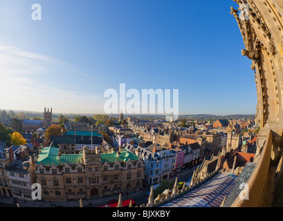Blick von der Dachterrasse der Stadt von Universität Kirche von St Mary Jungfrau Oxford England UK Großbritannien GB Großbritannien britischen Inseln Eu Stockfoto
