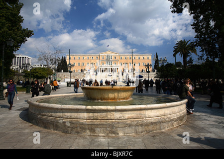 Griechische Parlamentsgebäude Syntagma-Platz, Athen, Griechenland Stockfoto