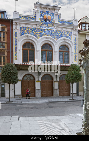 Fassade des Lope de Vega Theater in der Stadt Valladolid, Castilla y Leon, Spanien, Europa Stockfoto