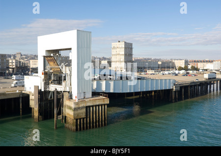 Liegebereiche Plattform Hafen von Le Havre, Frankreich Stockfoto