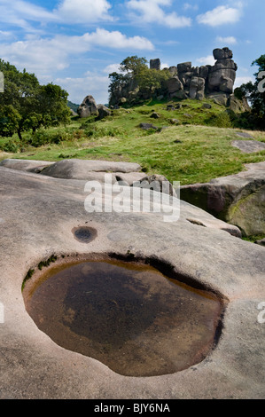 Robin Hood des Stride, ein Gritstone-Tor im Peak District, Derbyshire Stockfoto