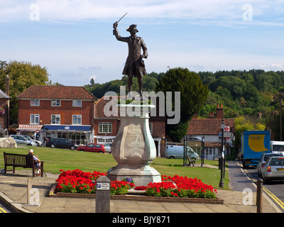 Statue von General James Wolfe auf grün, Westerham, Kent, England, UK Stockfoto