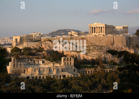 Der Parthenon, das Theater des Dionysos und der Akropolis, Athen, Griechenland Stockfoto