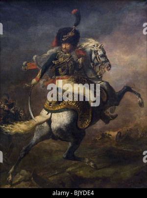 Théodore Géricault Hausdienstes de Chasseur À Cheval De La Garde Impériale Chargeant - Offizier der kaiserlichen Garde aufladen Stockfoto