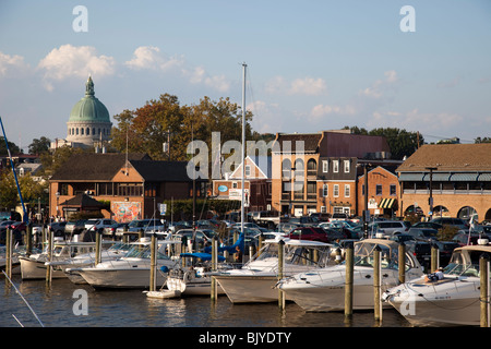 Uferpromenade von Annapolis, Maryland. Stockfoto