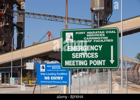 Port Waratah in Newcastle, Australien, die weltweit größte Kohle Exporthafen. Stockfoto