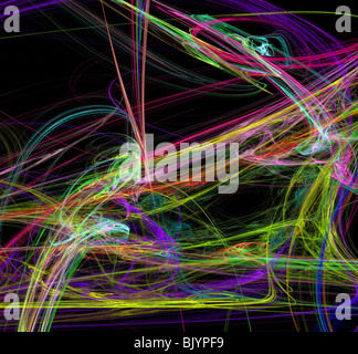abstrakte multicolor Fraktalbild mit Chaos-Linien Stockfoto