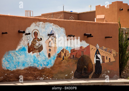 Wandbild von Mission Ysleta El Paso Texas USA Stockfoto