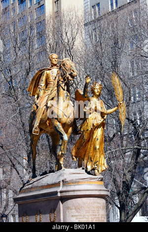 Statue der Union bürgerlichen Krieg General William Tecumseh Sherman, Grand Army Plaza Central Park so. im 59. und 5th Ave New York City Stockfoto