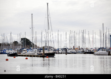 Yachten in Lymington Marina Stockfoto