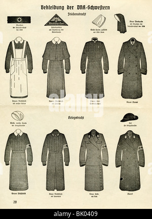 Medizin, Organisationen, Rotes Kreuz, Deutschland, Deutsches Rotes Kreuz, Dienstkleidung für Krankenschwestern, Druck, 1938,