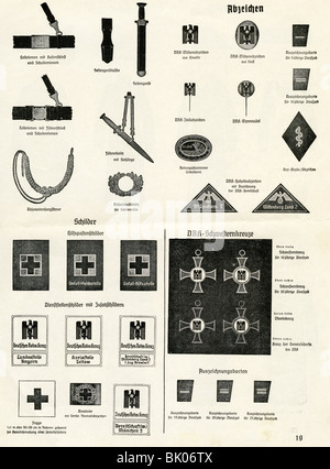 Medizin, Organisationen, Rotes Kreuz, Deutschland, Deutsches Rotes Kreuz, Abzeichen, Hinweisschilder, Dekorationen, Druck, 1938,