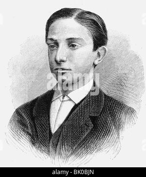 Alfonso XII, 28.11.1857 - 25.11.1885, König von Spanien 29.12.1874 - 25.11.1885, Porträt, Holzgravur, 1875, Stockfoto