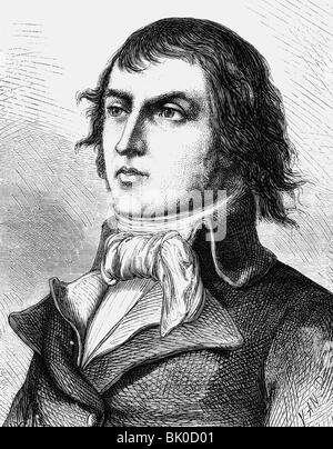 Kallien, Jean Lambert, 23.1.1767 - 16.11.188, französischer Journalist und Politiker, Mitglied des Ausschusses für öffentliche Sicherheit von 1704, Porträt, Holzgravur, 19. Jahrhundert, Stockfoto