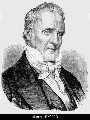 Buchanan, James, 23.4.171 - 1.6.1868, US-amerikanischer Politiker (Rep.), 15. Präsident der USA 4.3.1857 - 4.3.1861, Porträt, Holzgravur, 19. Jahrhundert, Stockfoto
