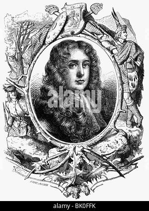 Graham of Claverhouse, John, 1st Viscount Dundee, 21.7.1648 - 27.7.1689, Scotish General, Portrait, Wood Gravur, 19. Jahrhundert, Stockfoto