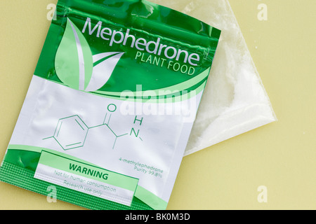 Mephedron Paket von 4-Methylephedrone 99,8 % Reinheit zu öffnen Stockfoto