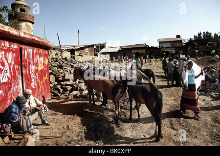 Dorf in der Nähe von Nationalpark Simien, Äthiopien Stockfoto