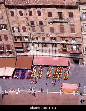 Vogels Auge Veiw Siena-il Campo, Toskana, Italien. Stockfoto