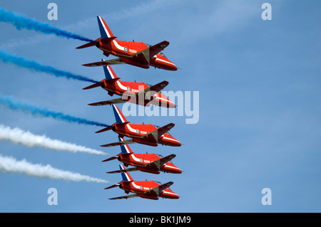 Welt berühmten Red Arrow Air Display Team bei Cromer Karneval Norfolk East Anglia England UK Stockfoto