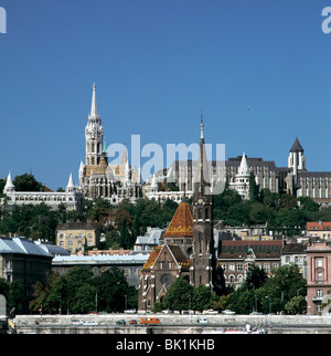 Matthiaskirche, Hilton Hotel, Budapest, Ungarn. Stockfoto