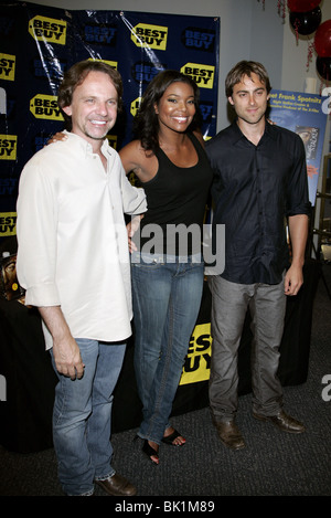 FRANK SPOTNITZ GABRIELLE UNION & STUART TOWNSEND die Nacht STALKER DVD starten BEST BUY HOLLYWOOD LOS ANGELES USA 30 Mai 200 Stockfoto