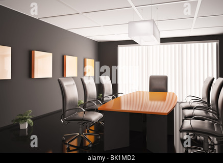 Konferenzraum mit orange Tabelle 3d render Stockfoto