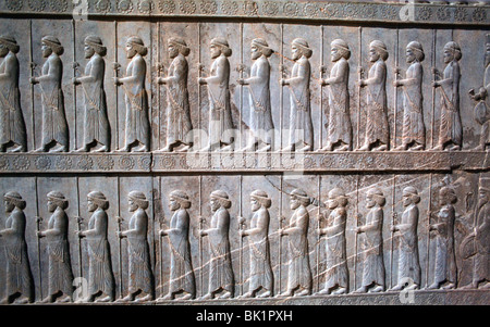 Entlastung der unsterblichen, die Apadana, Persepolis, Iran Stockfoto