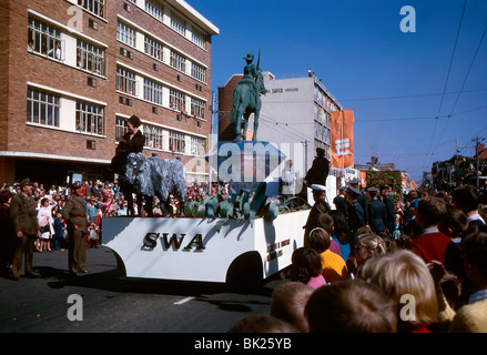 Parade-Schwimmer, die Förderung der Produktion von SWA (Süd-West-Afrika oder Namibia), während der Apartheid, Durban, Südafrika, 1966 Stockfoto