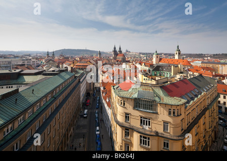 Ansicht der Celetna Straße, Prag, Tschechische Republik Stockfoto