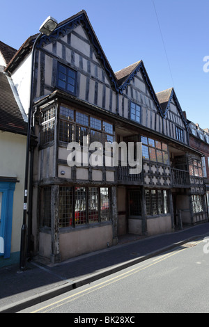 Rainald von Herrenhaus aus dem 17. Jahrhundert aufbauend auf High Street, Much Wenlock, Shropshire, England. Stockfoto