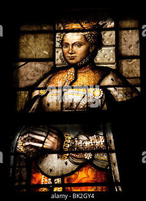 Detail der berühmten 16. Jahrhundert Gouda Fenster in der St. Janskerk oder Saint Johns Kirche in Gouda Holland Stockfoto