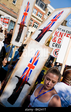 Ein Marsch der Messer Kriminalität geht von Kennington ins Zentrum von London Stockfoto