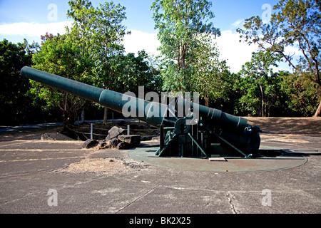 Riesige Waffe auf dem Schlachtfeld des 2. Weltkrieges Corregidor, Philippinen. Stockfoto