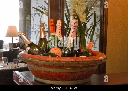 Anzeige der Champagner in Walters Weinbar in Melbourne Stockfoto