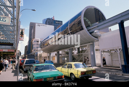 Monorail-Service oder Straßenbahn im zentralen Geschäftsviertel von Sydney, Australien. Stockfoto