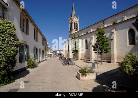 Kirche in La Couarde Sur Mer, Ile de Ré, Charente-Maritime, Frankreich, Europa Stockfoto